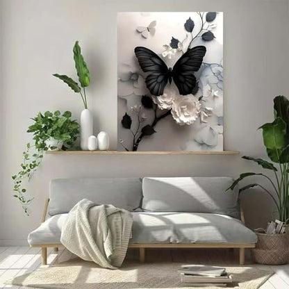 Butterfly Flower Diamond Art Kits for Adults,5D Diamond Painting 12 X 16in