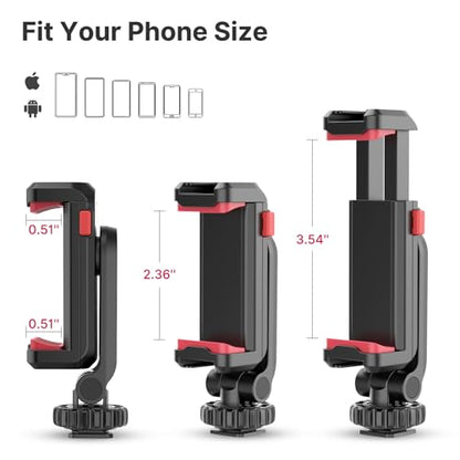 ULANZI ST-06S Phone Tripod Mount, Universal Phone Mount w 2 Cold Shoe