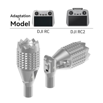 Foldable RC/RC2 Controller Joystick for DJI Mini 3 Pro/Mini 4 Pro/Air 3/Mavic 3, Retractable Aluminum Alloy Drone Control Thumb Sticks Replacement Accessories (Silver) - color: Rc/Rc2(silver)