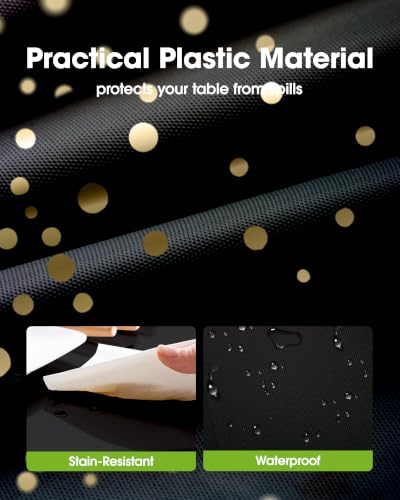 Pureegg Plastic Table Cloth Disposable 6 Pack, 54 x 108 Inch, Black Gold - color: Black and Gold, size: 54" X 108" Rectangle