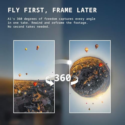 Antigravity A1 Explorer Bundle Drone 8K 360 Camera 3 Batteries | 249g Foldable with Obstacle Avoidance 10km Range Auto Return (DE001-02) + 64GB Card + Landing Pad + More (28pc Bundle)