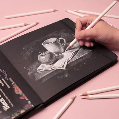160gsm Black Paper Sketchbook 8 × 8 in, 50 Sheets Black Paper Notebook - size: 8×8 Inch (1 pack)