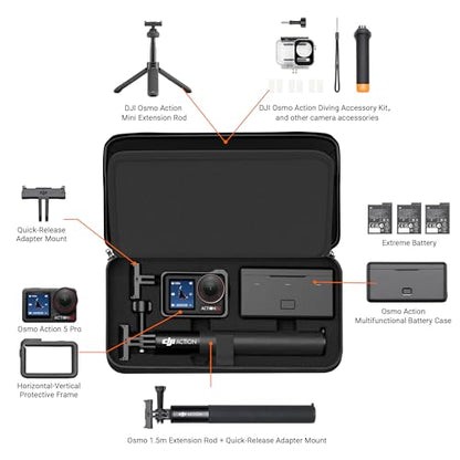 CYNOVA Carrying Bag for DJI Osmo Action 4/5 Pro, PU Storage Protective Bag