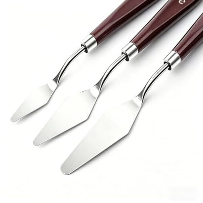 Palette Knife Set 5 Pcs Stainless Steel Painting Knives Wooden Handle