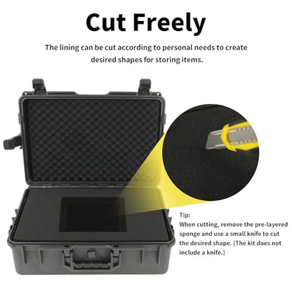 Portable Hard Case,with DIY Foam,Large,18.4x 12.6 x 6.3 inch - size: Large