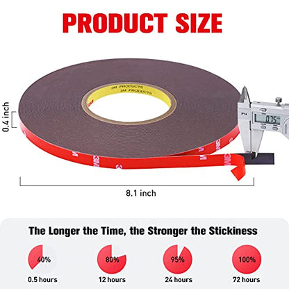Double Sided Tape Heavy Duty, Super Strong Adhesive, 100ft x 0.39in, 1 Pack - size: 100FT (1 Pack)