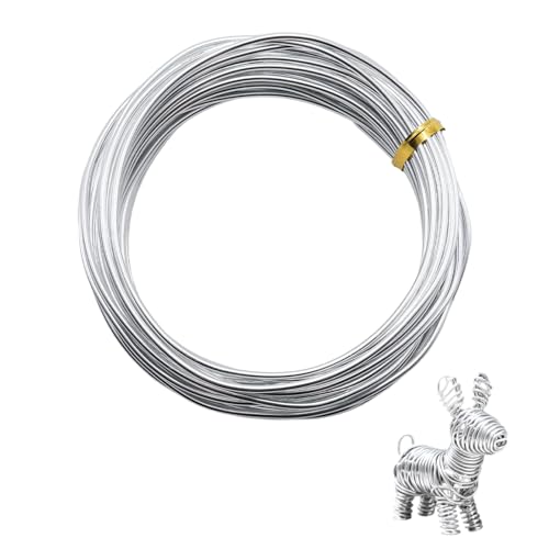 12Gauge(2mm) Aluminum Craft Wire, 33Ft Silver Bendable Metal Wire - color: Silver, size: 2mm