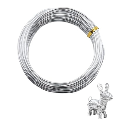 12Gauge(2mm) Aluminum Craft Wire, 33Ft Silver Bendable Metal Wire - color: Silver, size: 2mm