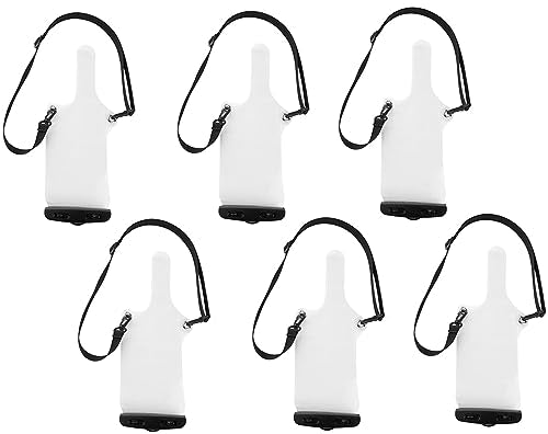 6Pcs Universal Two Way Radio Waterproof Case Bag Portable Walkie Talkie Rainproof Pouch with Adjustable Strap Compatible for Motorola Kenwood Midland UV-3R UV-5R PX-888 Walkie Talkie Radio - color: White-6pc