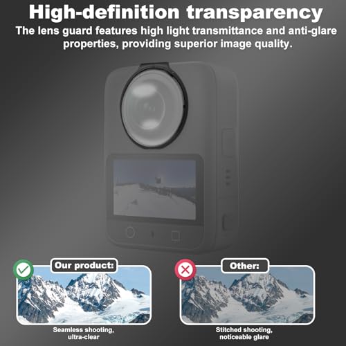 2pcs Lens Guards for DJI Osmo 360 Camera, Snap-On Front and Rear Lens Protector Case Cover Caps Compatible with DJI Osmo 360 Accessories