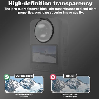 2pcs Lens Guards for DJI Osmo 360 Camera, Snap-On Front and Rear Lens Protector Case Cover Caps Compatible with DJI Osmo 360 Accessories