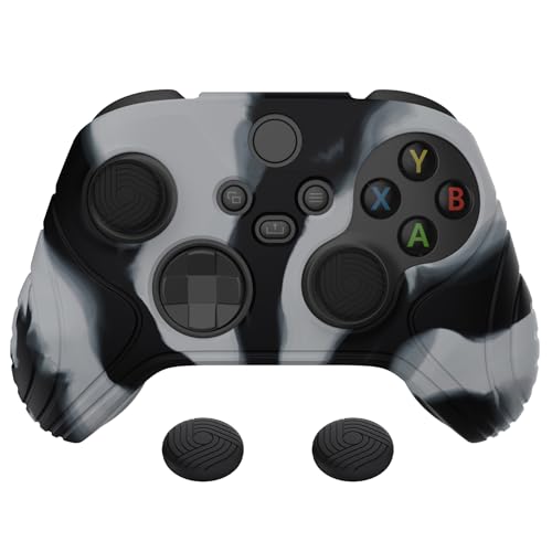 eXtremeRate PlayVital Samurai Edition Anti-Slip Controller Grip Silicone Skin for Xbox Core Controller, Ergonomic Protective Case Cover for Xbox Series S/X w/Thumb Grips - New Hope Gray & Black - color: New Hope Gray & Black