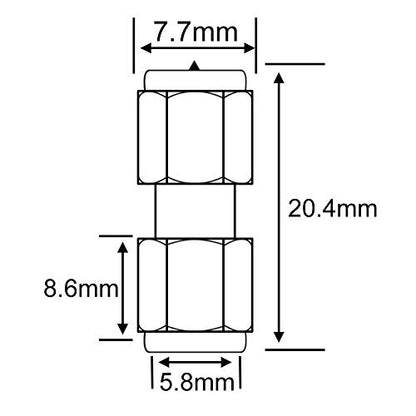 SMA Male to RP-SMA Male Adapter Coax Gender Changer RF Connector 2 Pack