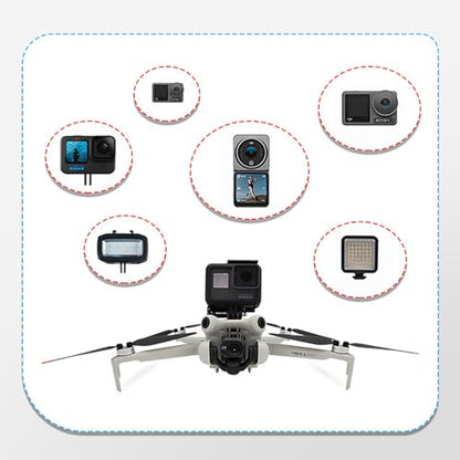 Action Camera Mount Holder, Drone Gimbal Extension Mount Bracket with 1/4" Screw Adapter for DJI Mini 4 Pro/Mini 3/Mini 3 Pro