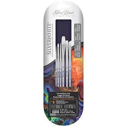 Silver Brush Limited Silverwhite Beginning Class Watercolor Brush Set, 6pc - style: 6 Pc, Beginning Class Set