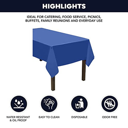 Party Essentials Plastic Banquet Table Roll Available in 27 Colors, 40" x 100', Royal Blue - color: Royal Blue, size: 100" x 40" (Rectangular)