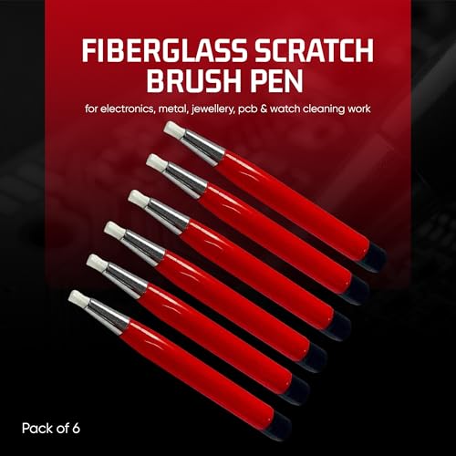 Fiberglass Scratch Brush Pens, Fine Tip, PCB, Metal & Jewelry, 6 Pcs - size: Pack OF 6