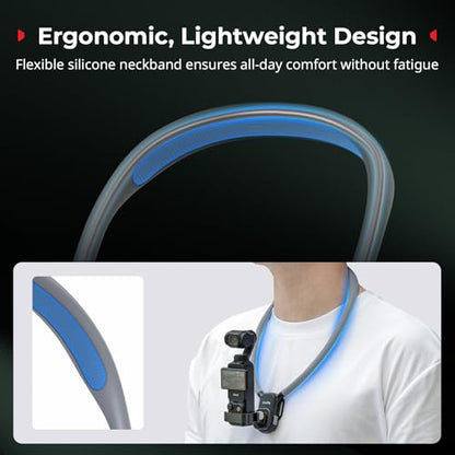 SMALLRIG Action Camera Magnetic Neck Mount with Strap for Hands-Free Vlog - style: for Pocket 4P/4/3&Action Camera