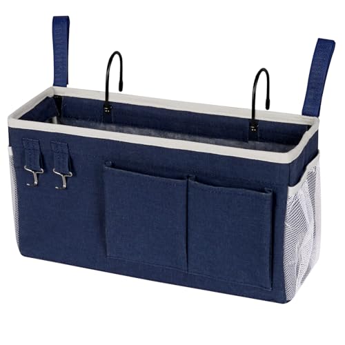 Bedside Caddy Bedside Storage Bag for Headboards/Bunk Bed - color: 1PC Navy Blue
