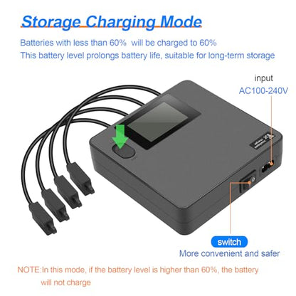 Hanatora LCD Charger with Storage Charge for DJI Air 3 Battery,Fast Multi Simultaneous Charging Hub Accessories