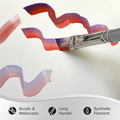 Silver Brush Limited Silverwhite Angles Watercolor Paintbrush Set, 5pc - style: 5 Pc, Short Handle Angles
