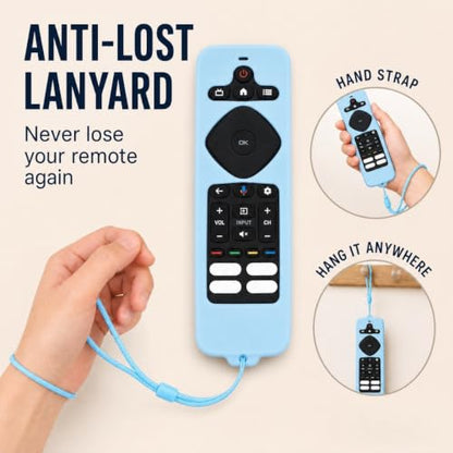 Silicone Case for Philips TV Remote URMT26CND002 (Glow Blue) - color: Glow Blue