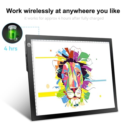 Rechargeable Drawing Board, Light Box Trace Pad Copy Table for Kids Gifts - color: BLACK, size: 10 x 15 inches