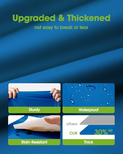 Pureegg Plastic Table Cloth Disposable 6 Pack, 84 Inch Round, Blue - color: Blue, size: 84" Round