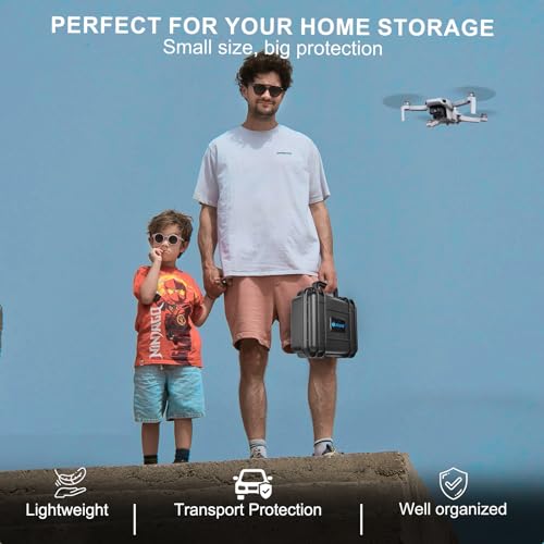 Lekufee Portable Travel Waterproof Hard Case for DJI Mini 4K/2 SE/2 and Other Accessories(CASE ONLY)