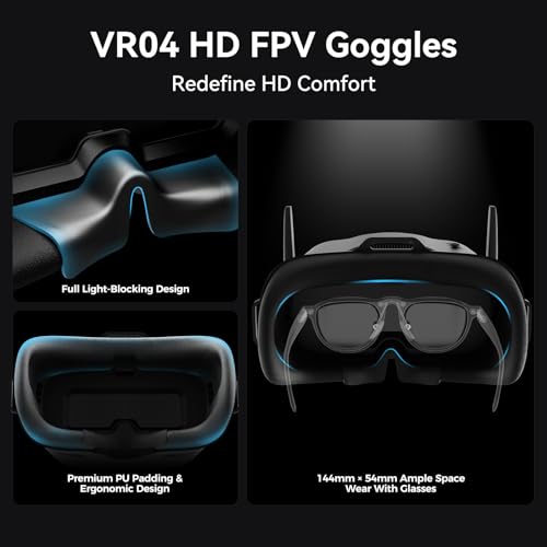 BETAFPV VR04 HD FPV Goggles with 1080P 4.5" Screen LCD for P1 Air Unit VTX