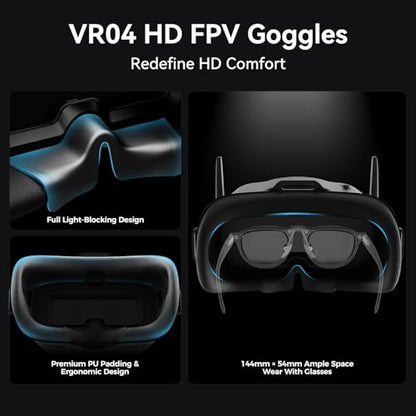 BETAFPV VR04 HD FPV Goggles with 1080P 4.5" Screen LCD for P1 Air Unit VTX