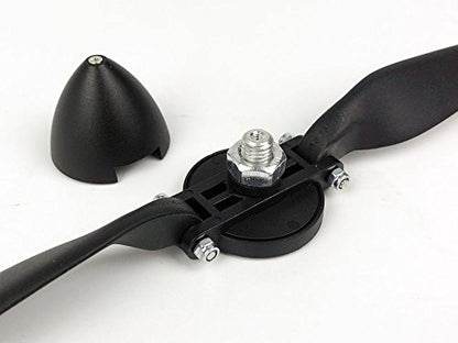 Viloga RC Folding Propeller 8×4.5 inch w/Spinner Size D32×H28mm, and Motor Shaft Diameter φ3.0 with Nylon Plastic Spinner for RC Plane Drone Remote Control Airplane (8×4.5, Shaft φ3.0) - size: 8×4.5, Shaft φ3.0
