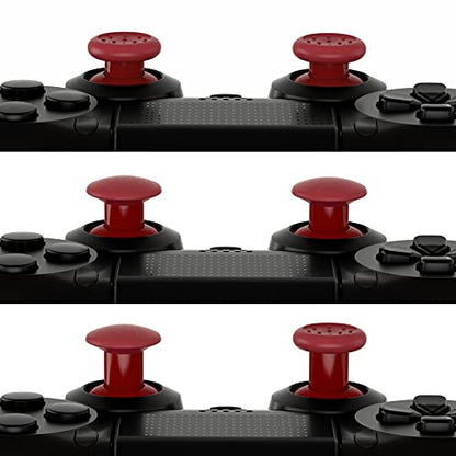 eXtremeRate ThumbsGear Interchangeable Ergonomic Thumbstick for PS5 Controller, for PS4 All Model Controller - 3 Height Domed and Concave Grips Adjustable Joystick - Carmine Red - color: Carmine Red