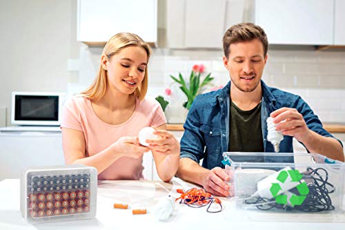 Battery Organizer Storage Box, Garage Case Holder for 24* AA, 30* AAA Batteries (Bag Not Include Batteries Pack) (white) - color: white