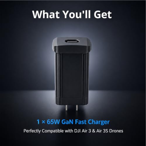65W Fast Charger for DJI Air 3 Charging Hub,Drone with Camera Power Adapter