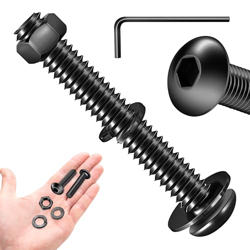 1/4-20 x 1-3/4" Black Oxide Stainless Steel Button Head Socket Cap Bolts (20 Sets) - size: 1/4" x 1-3/4"