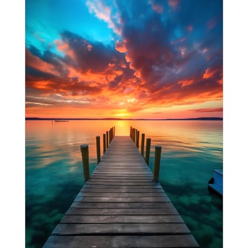 Beach Paint by Number Adult Paint by Numbers Kits for Adults 20x16in - color: Beach, size: 16x20inch