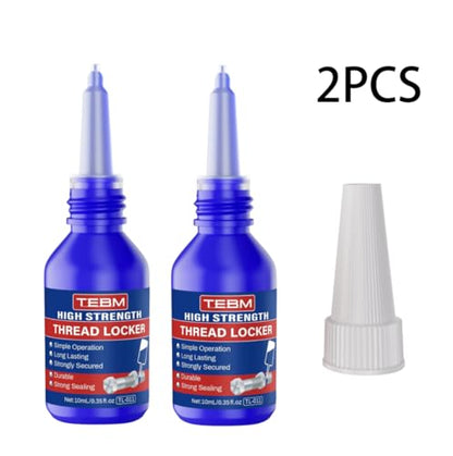Medium Strength Threadlocker Blue, 10/50 ml, Automotive Threadlocker for Preventing Bolts from Loosening and Corrosion, Removable with Hand Tools (2)