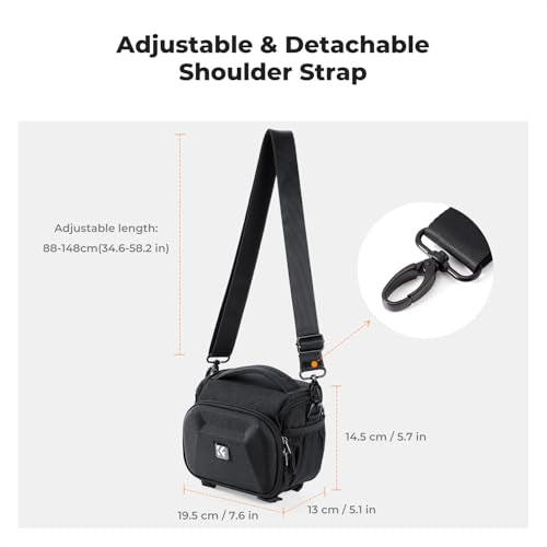 K&F CONCEPT Camera Shoulder Bag, Hardshell Camera Case with Tripod Holder - size: S