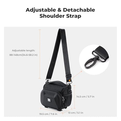 K&F CONCEPT Camera Shoulder Bag, Hardshell Camera Case with Tripod Holder - size: S