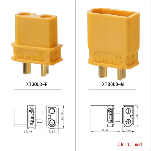 ELFCULB 10 Pairs Amass XT60 Connectors for FPV Drones and RC Models - color: 10 Pairs XT60 M/F