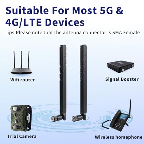 Cellular Trail Camera Replacement SMA Male Antenna Compatible with Spypoint LM2 Flex Flex-S Flex-M Flex-Dark Flex G-36 Moultrie Edge Spartan Covert 4G LTE Cellular Trail Camera, 2-Pack
