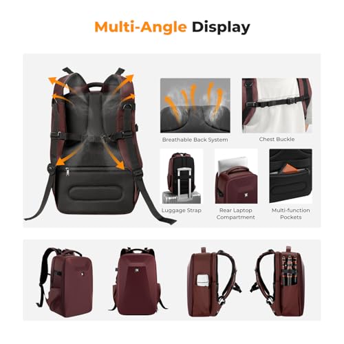K&F CONCEPT Camera Backpack,Hardshell Photography DSLR Camera Bag - color: Red