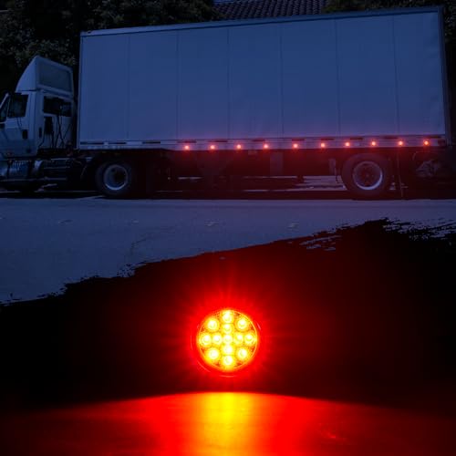 2.5 Inch Red and Amber Round 13 LED Marker Lights 2.5in Clearance Lights