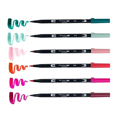 Tombow 56237 Dual Brush Pen Art Markers, Very Berry, 6-Pack