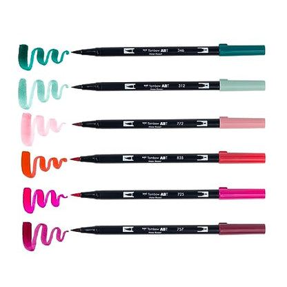 Tombow 56237 Dual Brush Pen Art Markers, Very Berry, 6-Pack