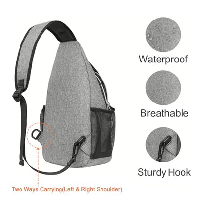MOSISO Small Sling Bag for Men, Crossbody Shoulder Chest Daypack Bag - color: Gray