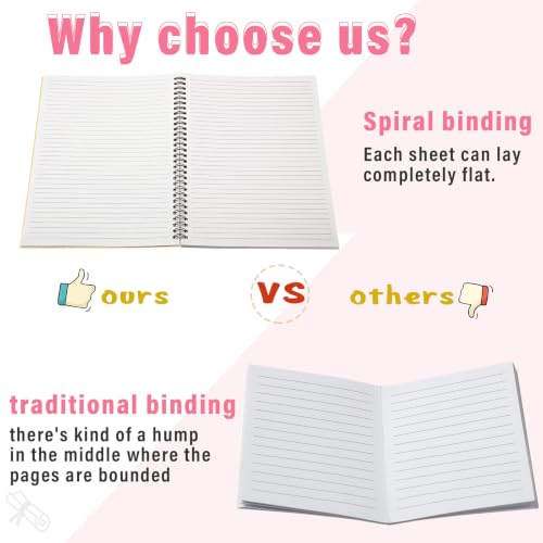 Fuutreo 6 Pack Spiral Notebook 10.5x7.45 Notebook,Artistic Color,Bright - color: Artistic Color