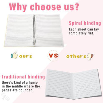 Fuutreo 6 Pack Spiral Notebook 10.5x7.45 Notebook,Artistic Color,Bright - color: Artistic Color
