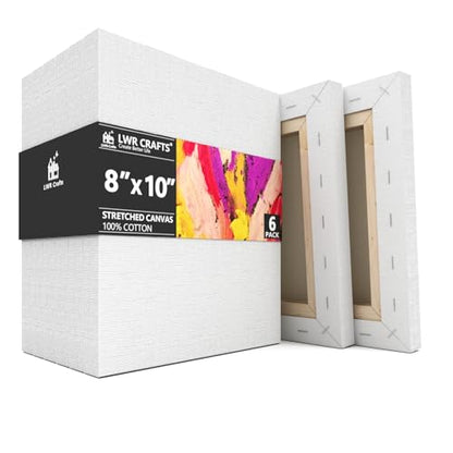 LWR CRAFTS Stretched Canvas 8" X 10" Pack of 6 - size: 8"x10"x6 (standard)